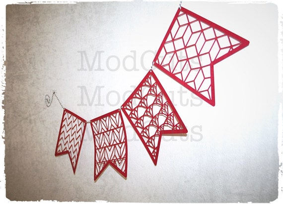 Lace Flag Banner SVG Files Design Bunting Modern Geometric