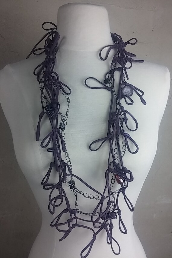 Wearable Art Neck Accessory Deep Purple by Zarjo on Etsy