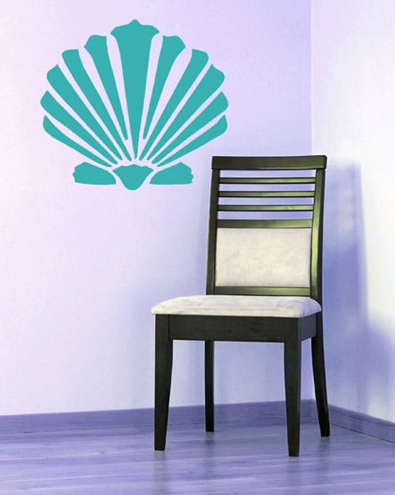 Items similar to Seashell decor, Vinyl decals, Nautical bathroom, beach