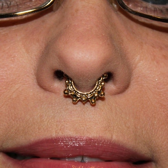 Items Similar To Fake Septum Ring Studded Antiqued On Etsy   Il 570xN.780085134 Qkxx 