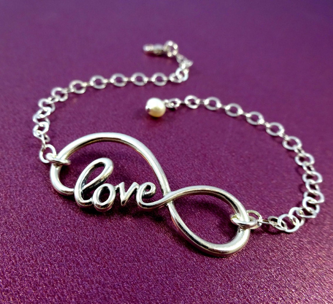 Silver Infinite Love Bracelet Infinity bracelet Bridesmaid