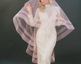Horsehair Veil, Drop Bridal Veil, Ivory Drop Veil, Blush Veil, Fingertip Veil, Soft Wedding Veil, Drop Wedding Veil, Soft Veil, Boho 1203