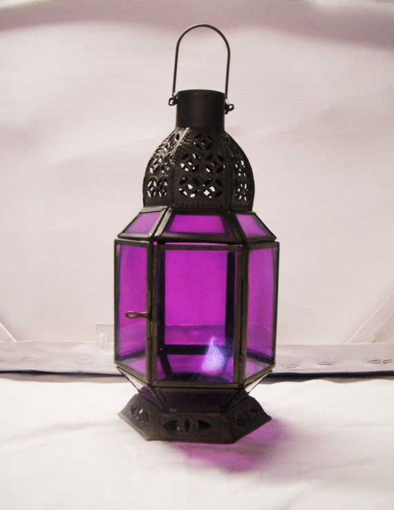 Moroccan Style Purple Tea Light Candle Holder by FilisVintage