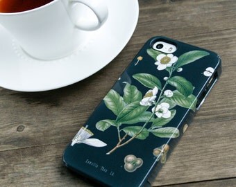 Tea Lovers iPhone 6 Case, Black Tea iPhone 5S Case Tea Leaves iPhone SE Case Botanical iPhone Case, iPhone 6S Plus Case