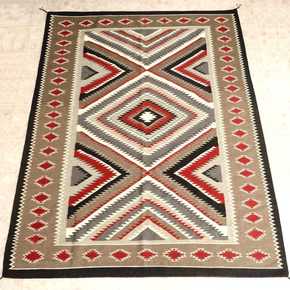 Vintage Navajo Klagetoh Woven Wool Rug 6' x by VintageTreasures09