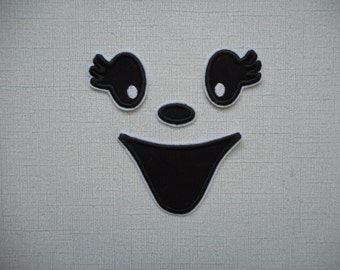Halloween Ghost Face ready to ship free shipping Machine Embroidery iron on applique
