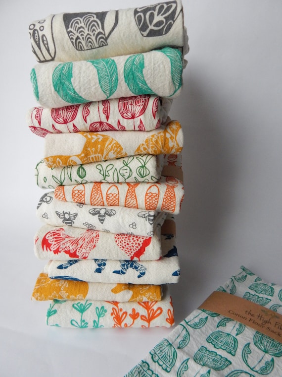 handprinted tea Towels