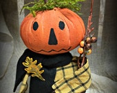 Primitive Pumpkin Head Man Doll