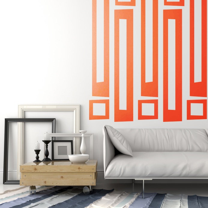 Geometric Wall Decal Retro Wall Decals Mid Century Mod Wall