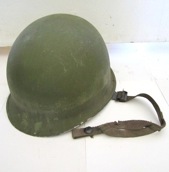 Vintage Military Metal Helmet By VintageMementos On Etsy   Il 570xN.765527934 7vi1 