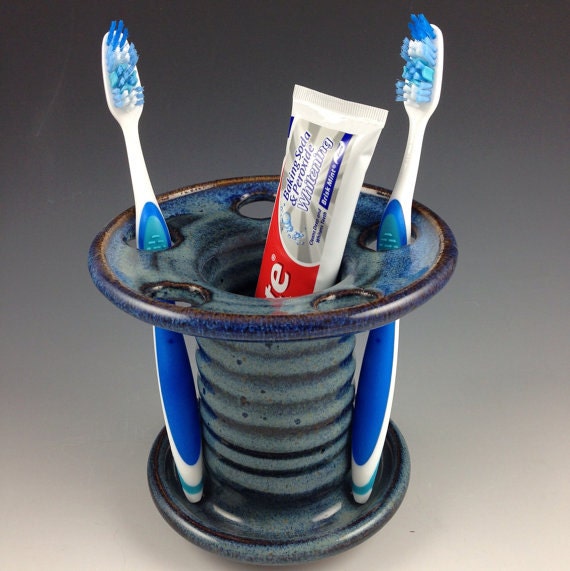 Toothbrush Holder / Ceramic Pottery Caddy for Toothbrush
