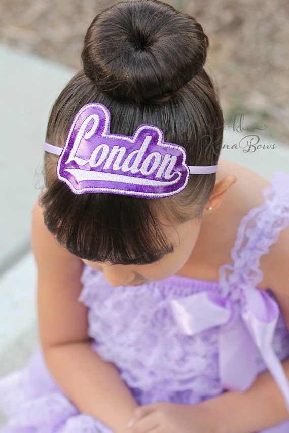 Name Headband Glitter Personalized Headband Embroidered