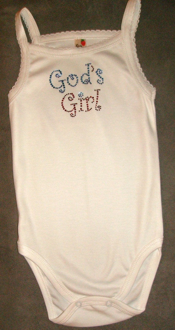 GOD'S GIRL Onesie Christian Baby Clothes by ChristCoutureDesigns
