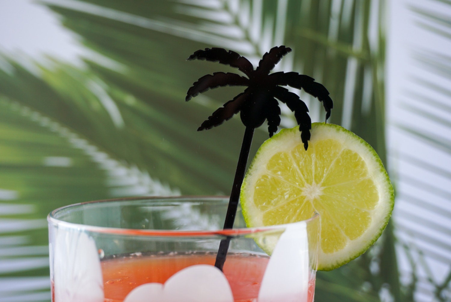 Palm Tree Tropical Inspired Stir Sticks Swizzle Sticks Drink