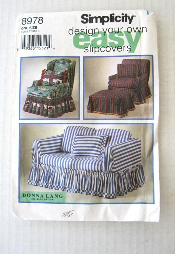Chair Ottoman Sofa Slipcover Pattern Simplicity by QuiltCitySue