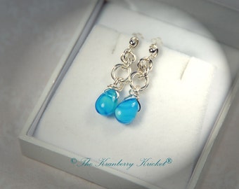 Stud Earrings, Drop dangle Earrings, Chainmaille Artisan Glass Earrings