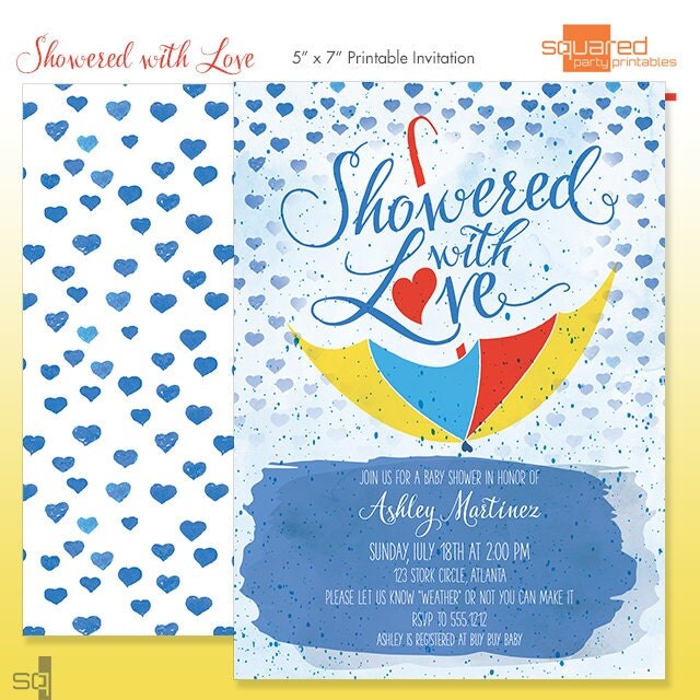 Showered With Love Baby Shower Invitations 4