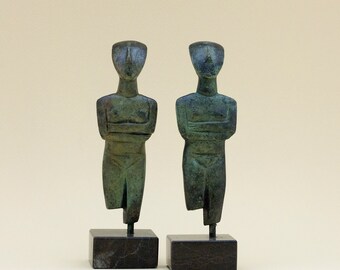 Bronze Sculpture Figurine, Metal Abstract Art, Greek Statue, Museum Quality Art, Geometric Sculpture, Minimalist Cycladic Art, Home Decor