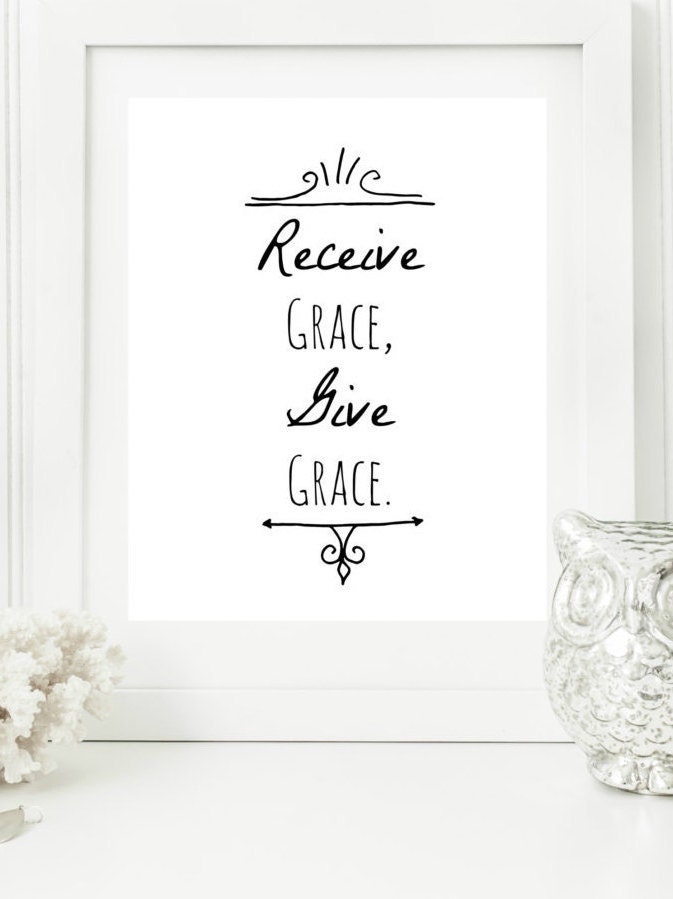 Instant 8x10 Receive Grace give Grace Black