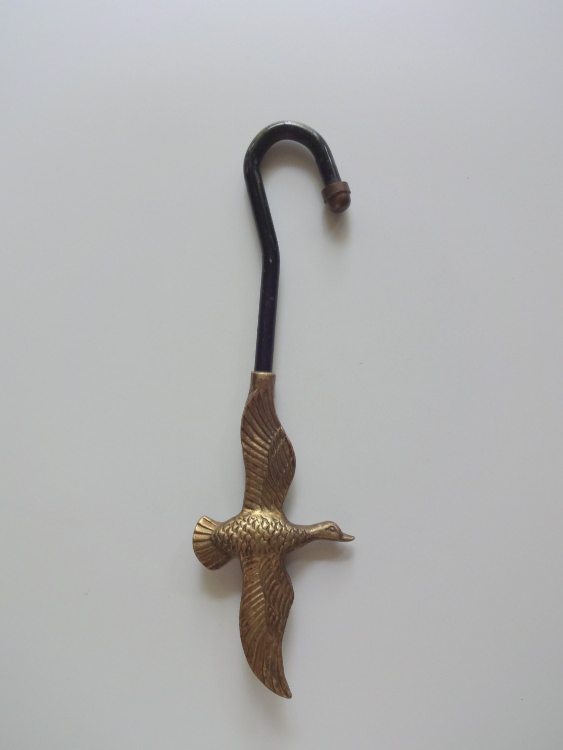 Vintage Brass Fireplace Damper Pull Hook by WylieOwlVintage