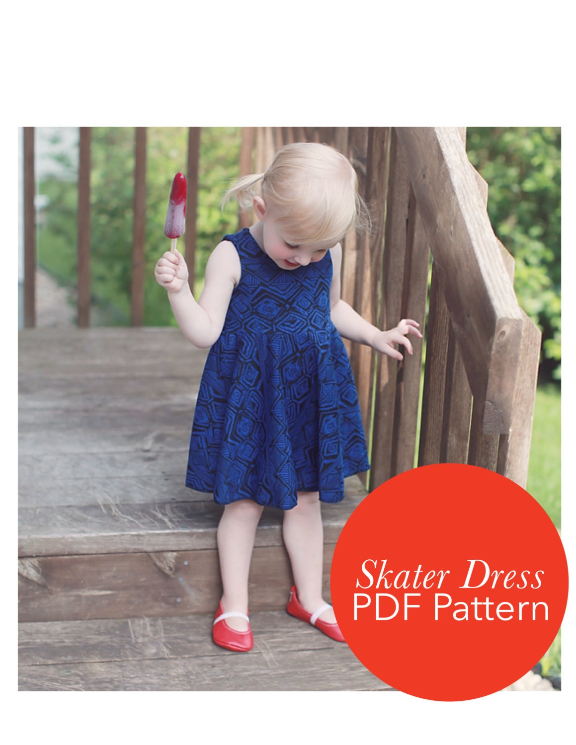 Circle Skirt Dress PDF Pattern for Toddler 18 months to 4T