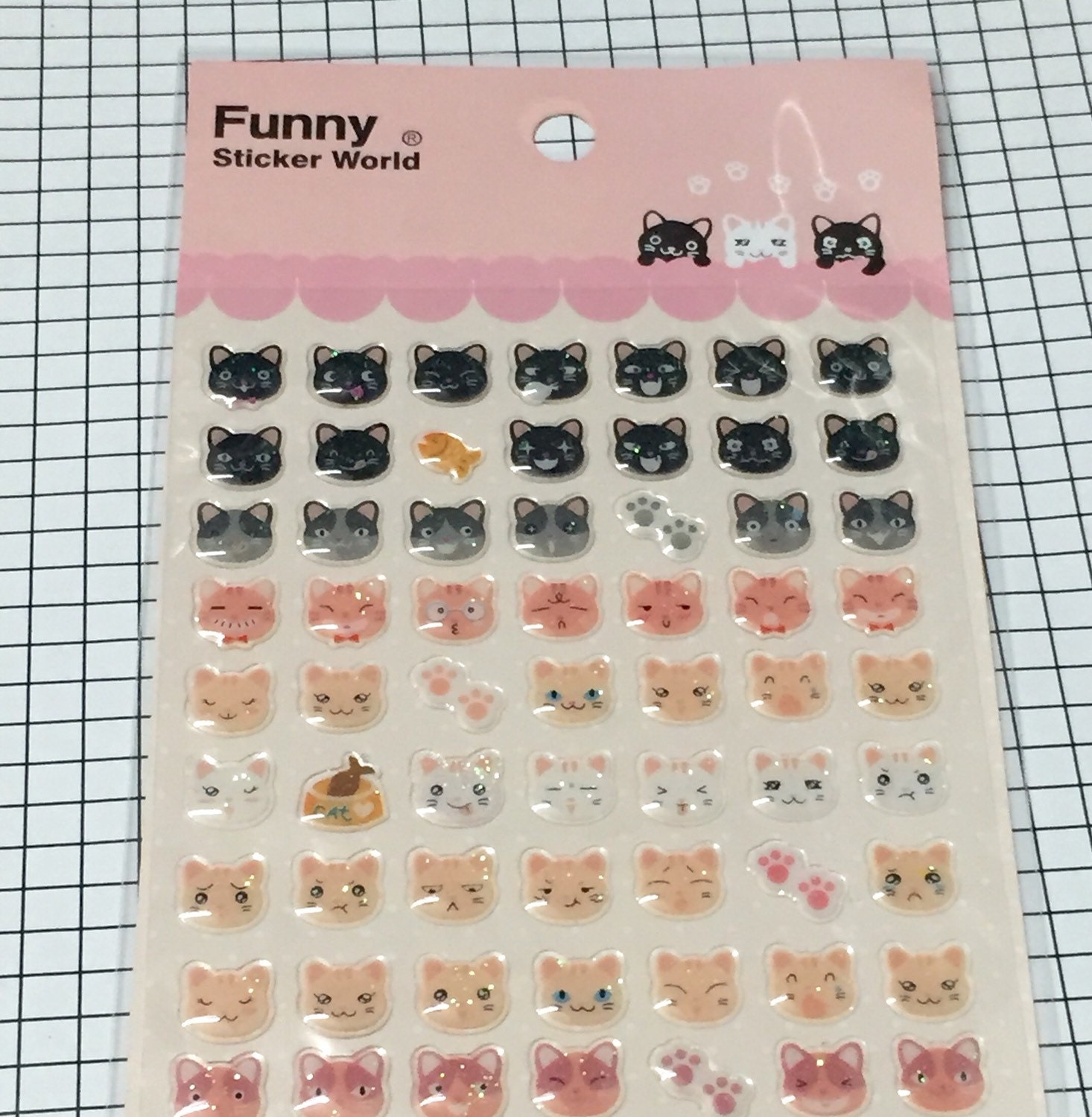 Cat sticker  sheet 1 sheet Korean  Stickers  Funny  Sticker 