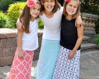 Girl Maxi Skirt, Toddler Maxi Skirt, Maxi skirt, Maxi Skirt Long, Tween Maxi Skirt - Pick Your Color