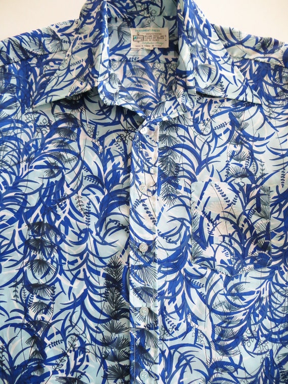 Vintage Shirt Retro 70s Shirt Silky Polyester by TomCatBazaar