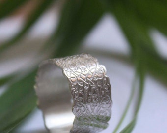 Sterling silver medieval ring - illumination - scallop ring - middle ages - arabesques - lace ring - wedding ring- engagement ring- SCRIPTOR