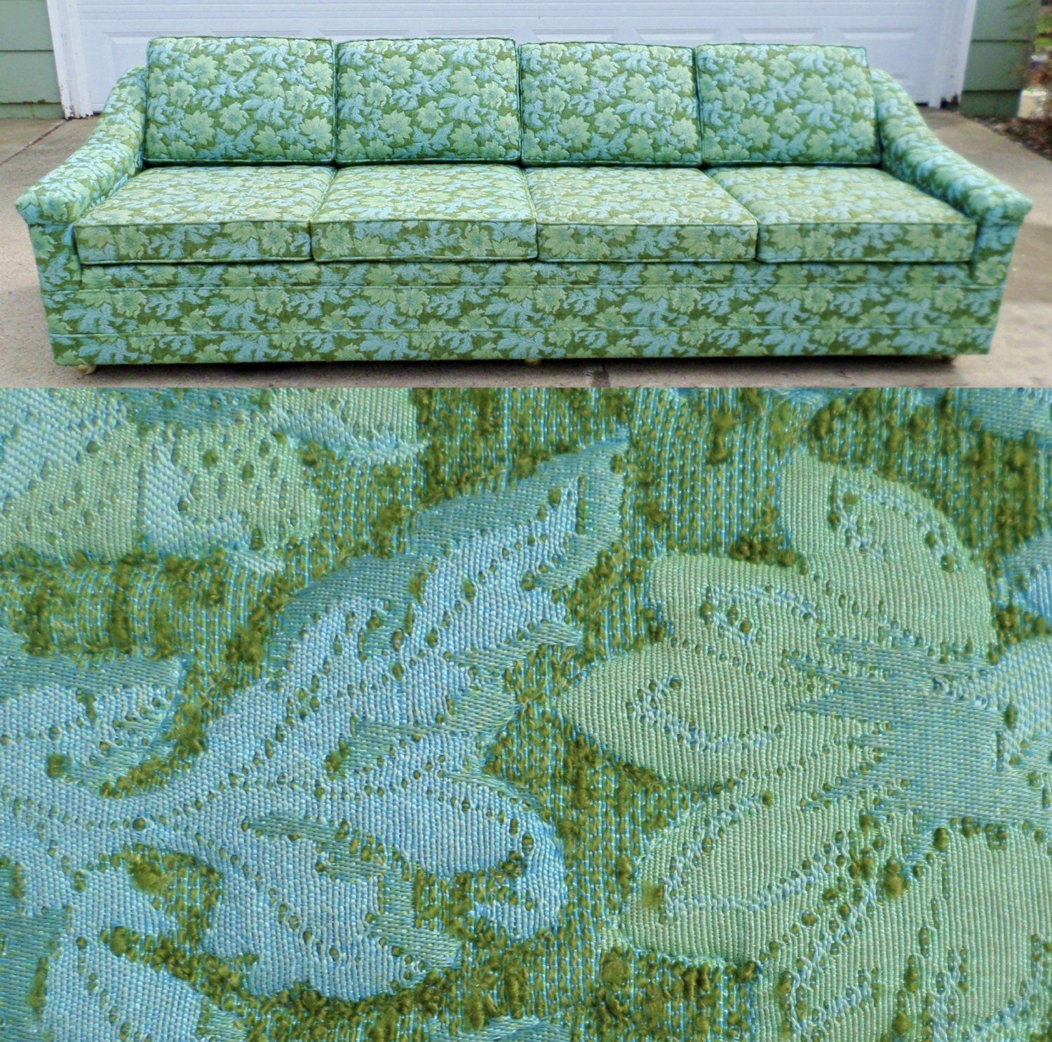 Vintage, Mid Century Modern, Sofa, Couch, Davenport, Hollywood Regency