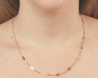 Gold Chain necklace simple everyday gold filled necklace dainty gold layered necklace vintage style jewelry.