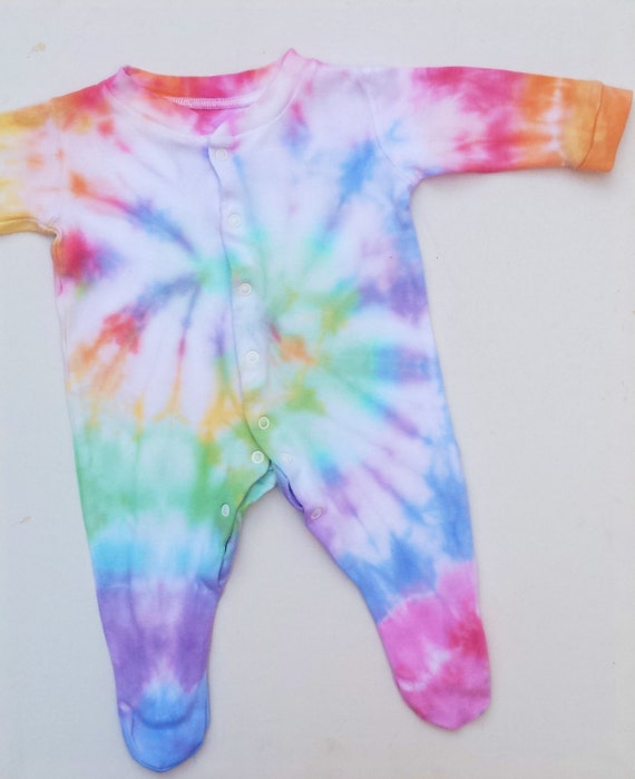 Baby Onesie Rainbow Tie Dye for age 1 3 months Hippie Baby