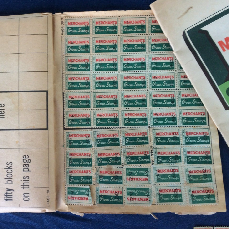 Vintage Merchants Green Stamps Stamp Saver Book Two Full