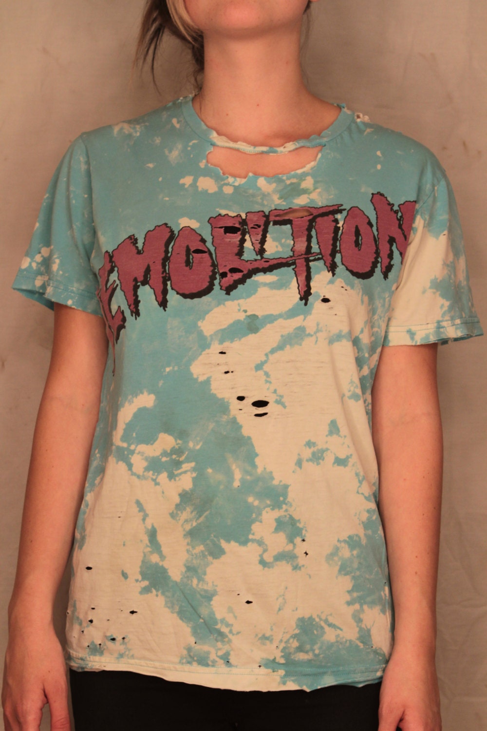 Distressed Graphic Tee Grunge Upcycled by illuminateapparel