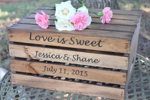 Rustic Wedding Cake Stand - Rustic Crate Personalized Wooden Cake Stand - Rustic Wedding Decor Wedding Cake Stand - Cake Stand - Cake Crate by CountryBarnBabe