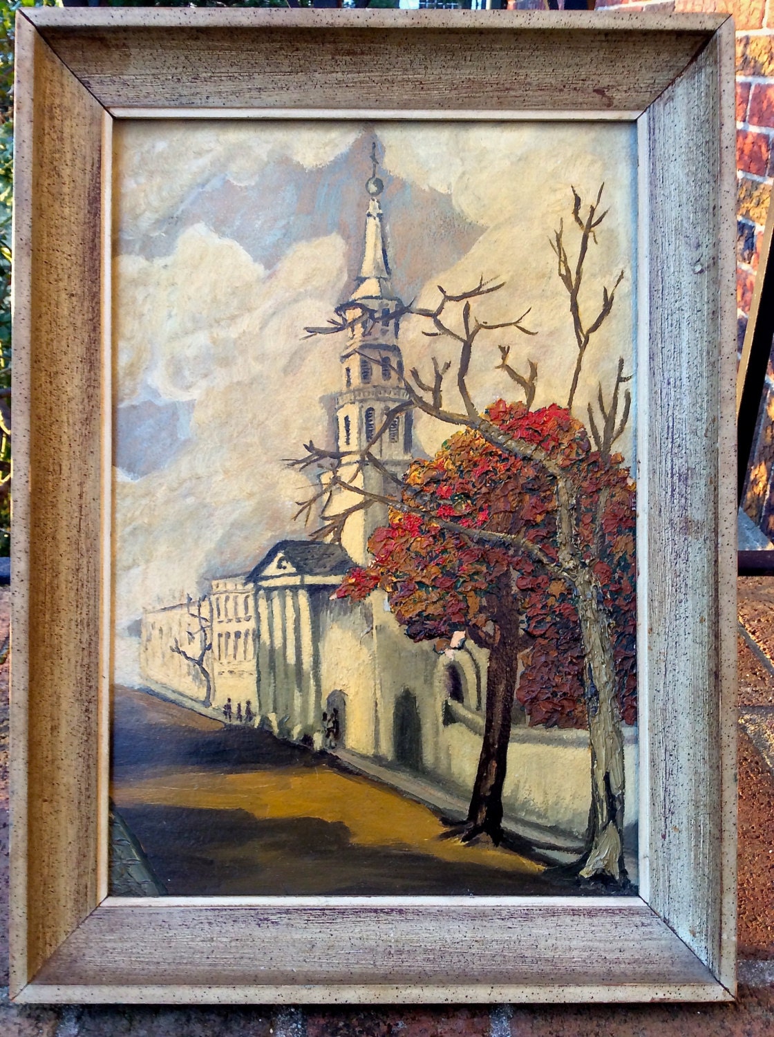 Original Oil Painting on Cardboard  Antique Painting  Oil