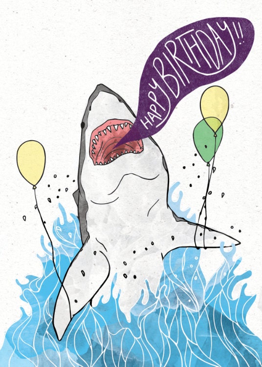 great-white-shark-birthday-card-w-customizable-message-option