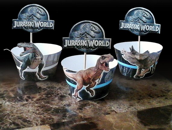 Jurassic World Cupcake Wrappers - Printed OR Printable Digital File