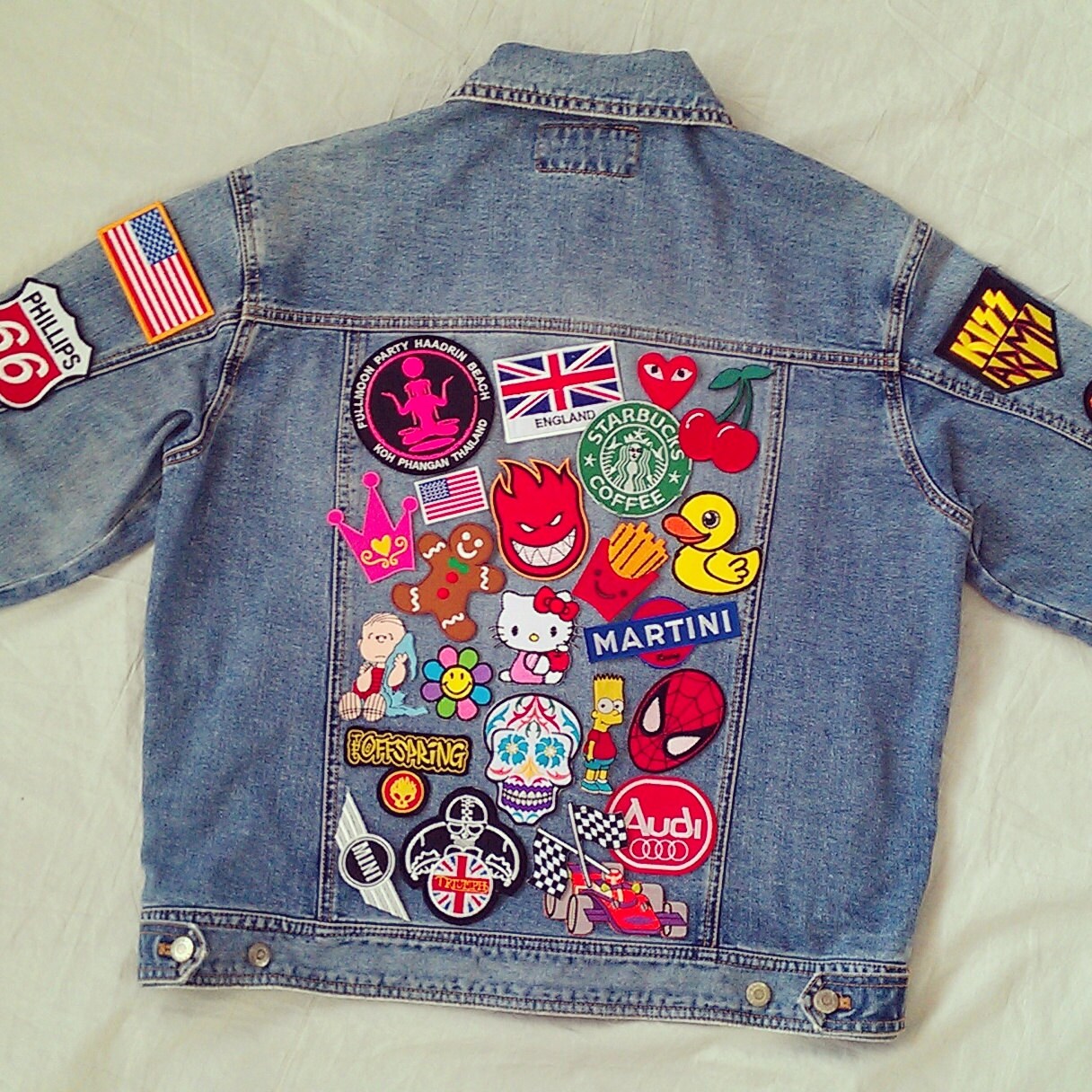 Patched Denim / Reworked Vintage Denim Jacket with Patches