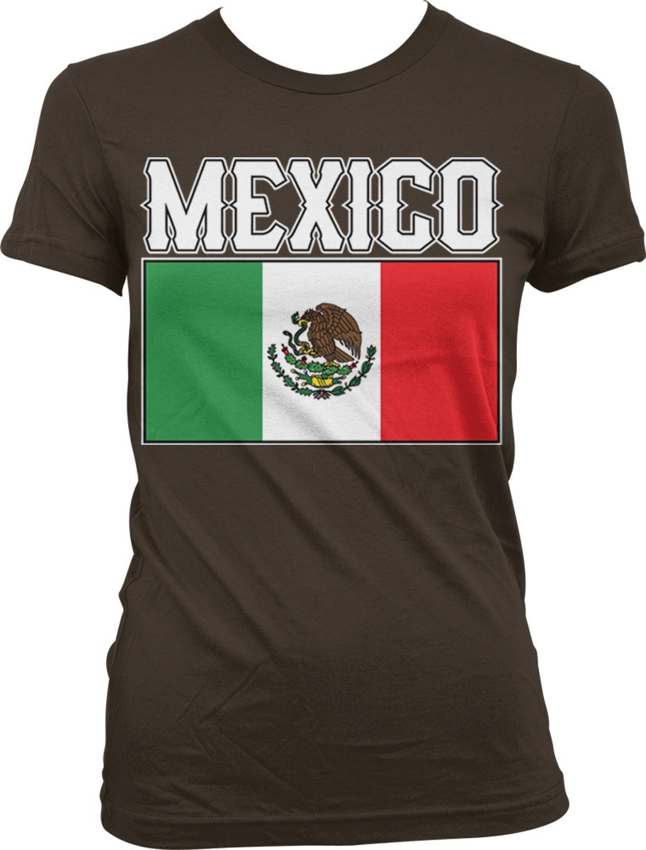 Mexico Flag Ladies Tshirt Mexican Flag Estados Unidos