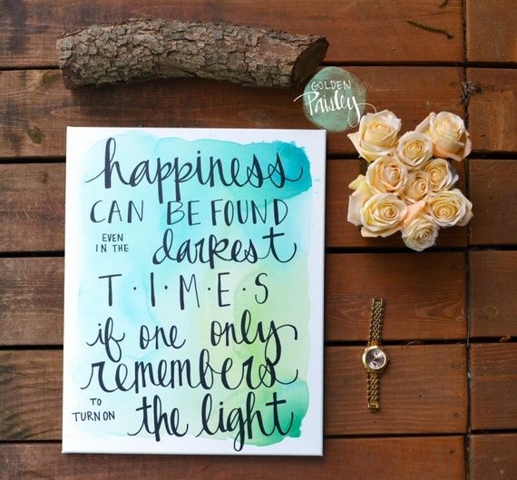 inspirational watercolor quote canvas painting calligraphy