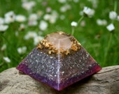 Orgone Pyramid - Rose Quartz - Spiritual Gift - Feng Shui and Boho Decor - Meditation Tool - Heart Chakra Energy Healing