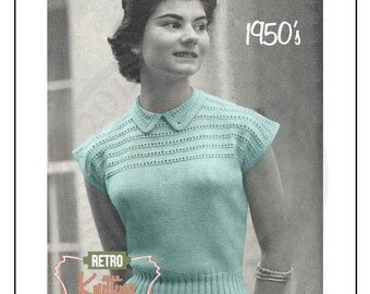 1950s Polka Dot Blouse Crochet Pattern PDF by MyVintageWish
