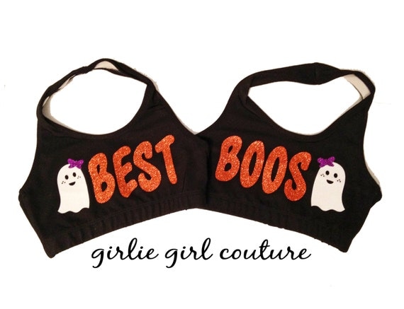 Glitter Best Boos Halloween Sports Bras By Girliegirlcouture 