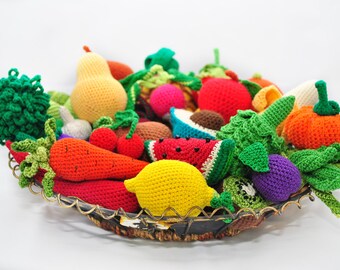 Amigurumi Pattern. 35 Crochet Play Food Patterns. Crochet Pattern Book. Crochet Toy Pattern. Crochet Fruit. Crochet Vegetable.