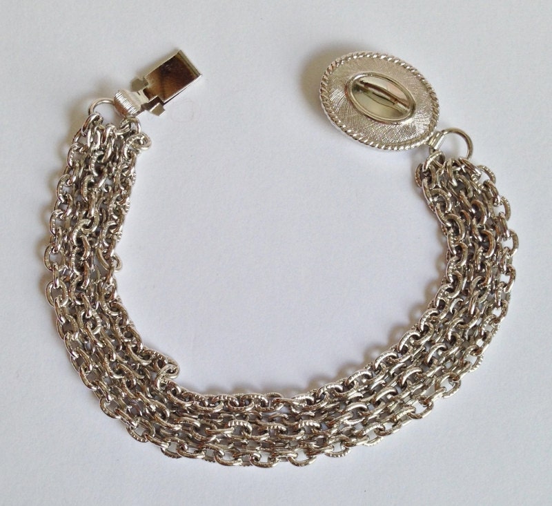 AVON 5 Strand Silver Chain Bracelet