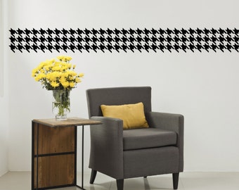 Houndstooth Wall Decal - Houndstooth Border - Houndstooth Wall Decor - Wall Decal - Houndstooth Design - Geometric - Living Room