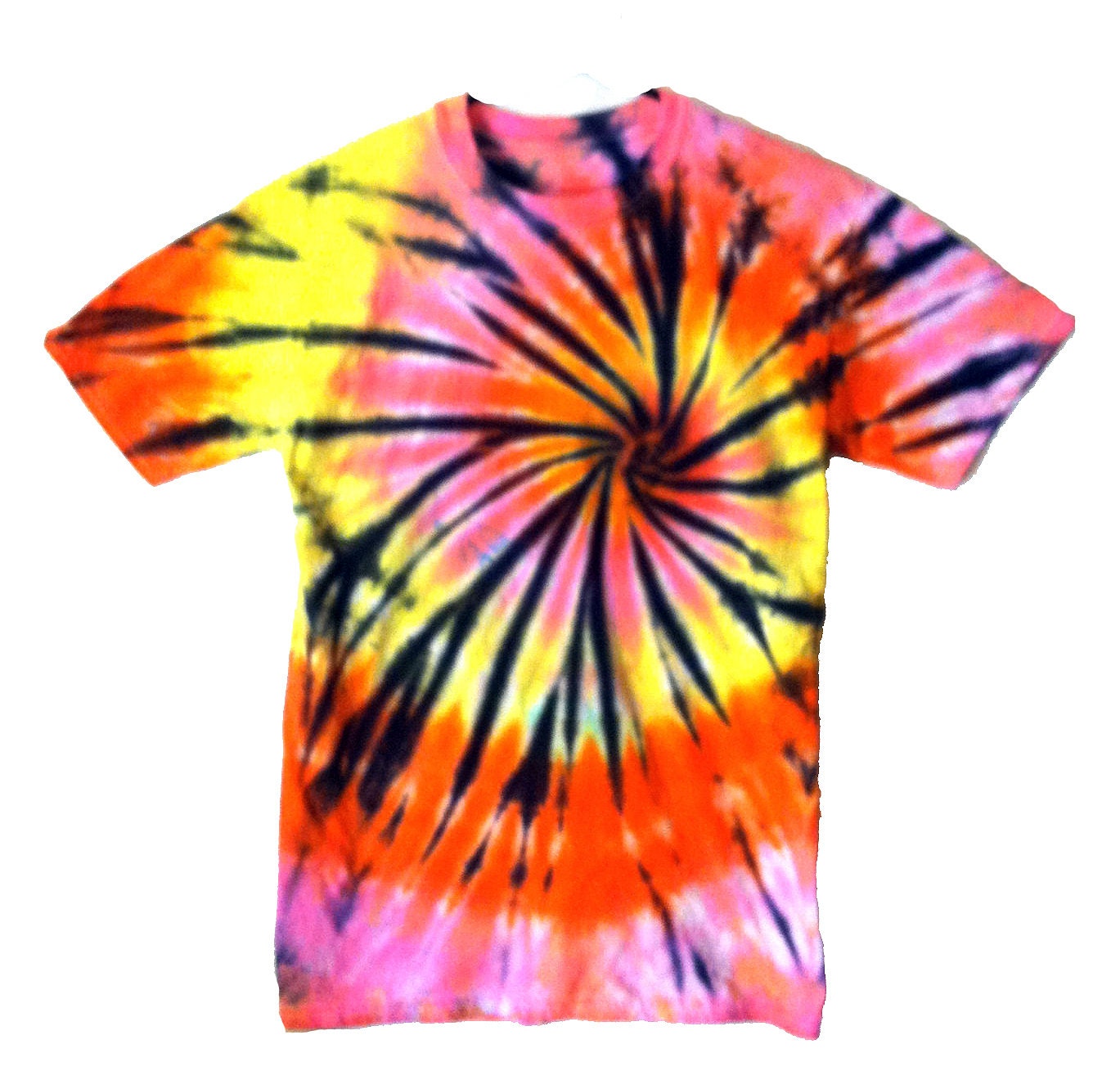 Tie Dye Shirt Orange and Pink Spiral Psychedelic Tie Dye
