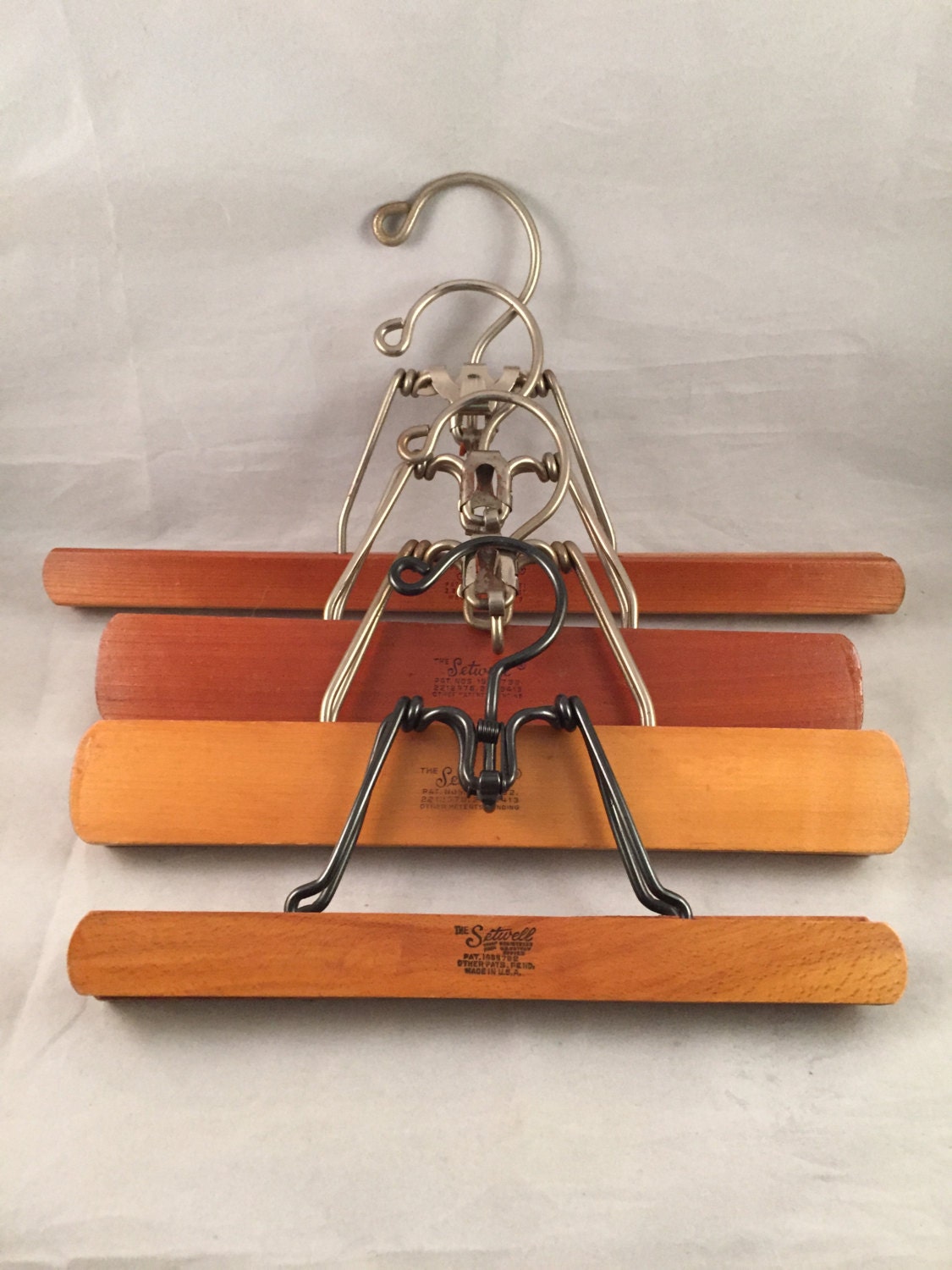 Vintage Wood Pant Hanger Skirt Hanger,The Setwell, Set of 4 Haute Juice