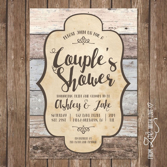 Rustic Couples Shower Invitations 2
